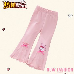 Christmas gifts Halloween Anime Sanrio Spring and Autumn New Childrens Leggings Kuromi Cinnamoroll Kawaii Cartoongirls Casual Pants fashion sweet clothe