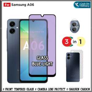 Paket 3in1 Tempered Glass Anti 10D Blue Light For Samsung A06 A23 5G M22 M32 A22 4G A22 5G A22 LTE A22 4G LTE Free Camera Dan Garskin