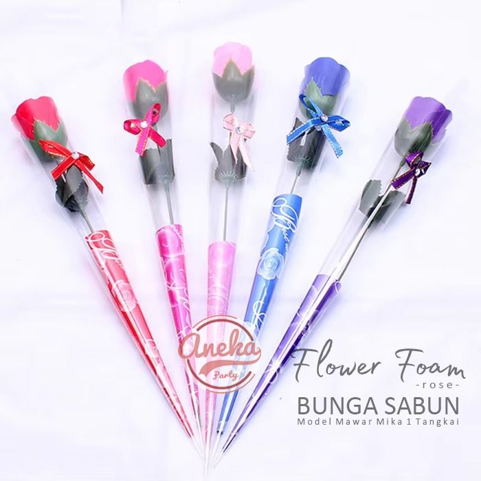buket bunga mawar sabun / flower soap rose / buket bunga mawar 1 tangkai / kado wisuda anniversary
