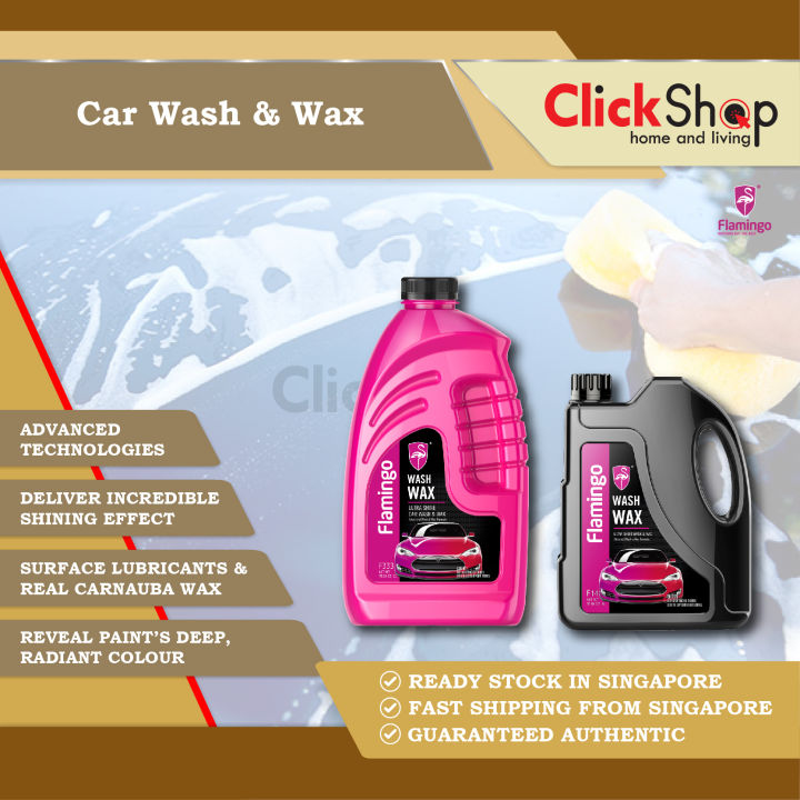 Flamingo Car Shampoo Wash and Wax 1L 2L Pack Sparkling Clean Shine