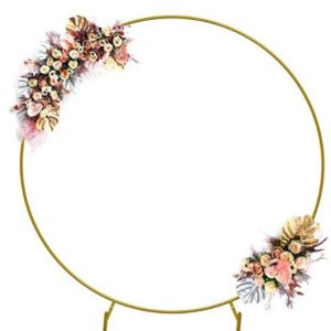 HELUVK Vàng Cổng bóng bay Sắt 2m tròn Giá đỡ nền Sáng tạo Phụ kiện tự làm Giá đỡ trang trí hoa Lễ cưới