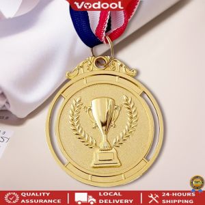 [Upgraded] 10Pcs Gold/Silver/Bronze Medal Award Medals 5cm Metal Winner Medals Competition Prize Medals for Talent Show Party Race [Vodool Official Tool]