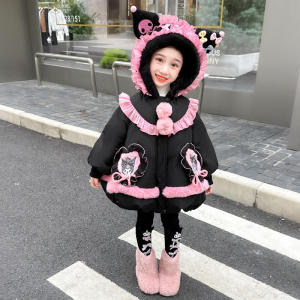 Christmas gifts Halloween Sanrio girls winter cotton jacket Kuromi new childrens fashion thick warm jacket casual and comfortable tops Christmas gift