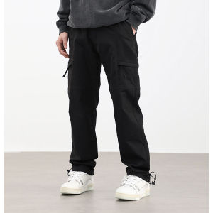 Mens Straight Cut Cargo Pants Hip Hop Street Casual Work Pants Zipper Mens Trousers Seluar Kerja Kargo Lelaki