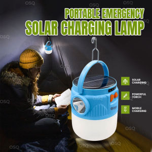 OSQ Portable Solar Emergency Charging Lamp with Power Bank Function