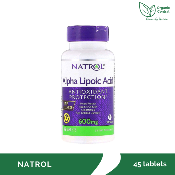 Natrol Alpha Lipoic Acid Antioxidant Protection Time Release 600mg 45