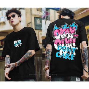 ✅ Mens newest Japanese samurai skull fire death time black distro short sleeve printed cool T-shirt izot shirt .C