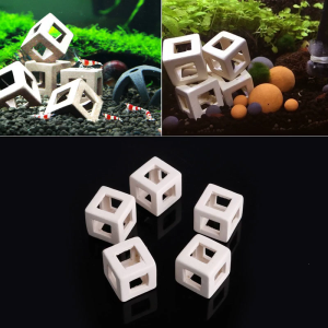 Aquarium Decoration Cave Cubic Ceramic Ornaments Fish for Tank Landscape Accessories Hideout Fish House Shrimp Hiding Sp