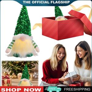 【New Arrival】 Festive Christmas Lighted Dwarf Santa Claus Plush Rudolph Figurine for Home Decor and Celebrations