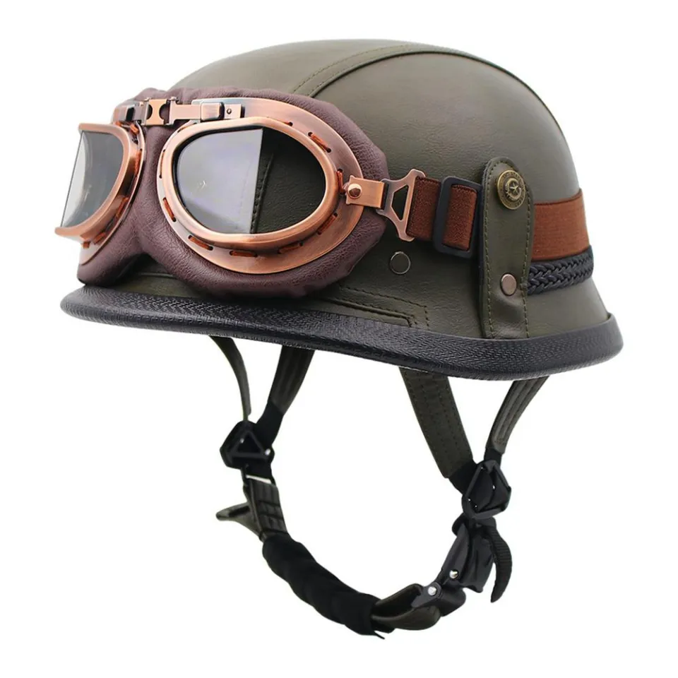 Aazon.co: Woljay Vintage Open Face otorcycle Helet Baseball Cap