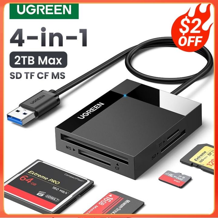 UGREEN Card Reader 4In1 USB3.0/USBC SD Micro SD TF CF MS Compact