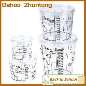 Behoo Plastic Paint Mixing Cup PP Hard Plastic Tune Paint Cup with Cover