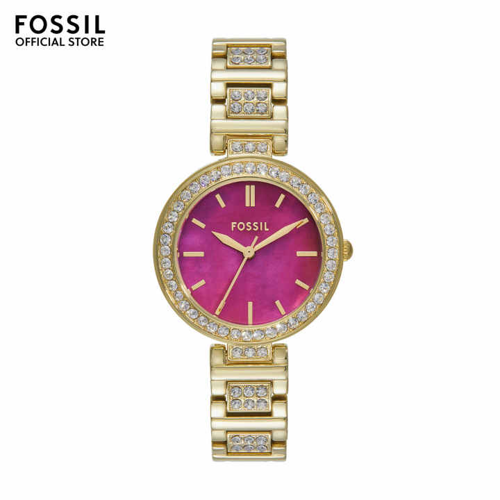 Fossil Women s Karli Analog Watch BQ3943 Quartz Gold Case Round Dial 8 MM Gold Stainless Steel Band Lazada