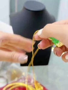 {loại1} Dây chuyền mì kèm mặt quan âm nhỏ thạch xanh nhân tạo Kami trang sức sỉ DMV.MQTN30