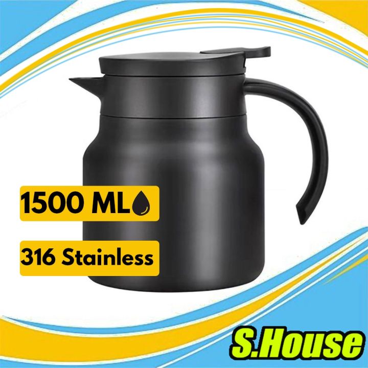 Hot Water Stainless Steel Thermal Thermos Flask Coffee Tea Pot Teapot ...