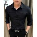 Áo sơ mi nam dài tay vải chống nhăn  , Chất lụa hàn ,vải thoáng mát , chất mềm mại form đẹp Adam_fashion. 