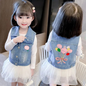 Childrens Denim Vest Waistcoat Boys Fashion Hole Cotton Jacket Baby Girls Classic Denim Coats Spring Autumn Clothin Fit 2-7 Y