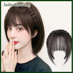 Aolie Wig Headband Air Bangs Natural Invisible Straight Bangs Seamless Natural Forehead Bangs Hairstyle Tools