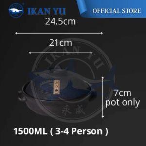 YU Ready Stock Iron Clay Pot Heat Resistant 1300℃ / Casserole cookware / Periuk tahan panas / periuk tanah / ceramic pot