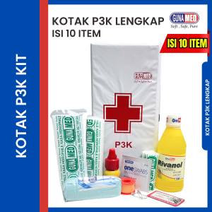 Kotak obat  P3k  Portable Lengkap + ISi 10 Item/ Jenis