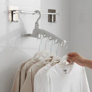 Hanger Portable Folding Travel Clothes Hanging Rack Window Frame Door Hanger 5 Holes Drying Rack Laundry Rack Wardrobe organizer