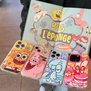 Phone Case For VIVO Y02 Y03 Y18 Y18S Y28S Y18i Y04 Y04S Y29S Y19S Y15S Y10 Y01 Y15C Y16 Y56 Y02S Y17 Y15 Y11 Casing VIVO Y12 Y12i Y17S Y28 Y29 Y20i Y12S Y12G Y12A Y33T Y21T Y21A SpongeBob 2 in1 Jelly Can Place Cards TPU Soft Case Cover GDK018A