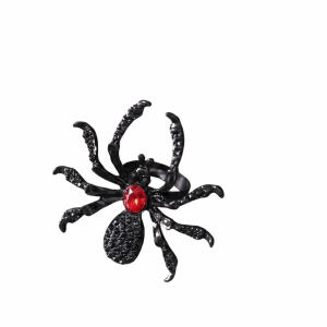 HUIHEYU Insects Open Ring Rhinestone Animal Finger Ring Retro Alloy Spider Ring Girl