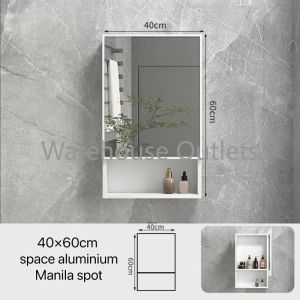 Bathroom Wall Mounted Mirror Cabinet Smart LED Storage Shelves with Door Cupboard Bathroom Mirror