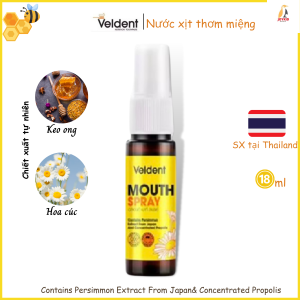 Nước xịt thơm miệng Veldent/Fluocaril Thái Lan khử mùi hôi miệng the mát sảng khoái 18ml