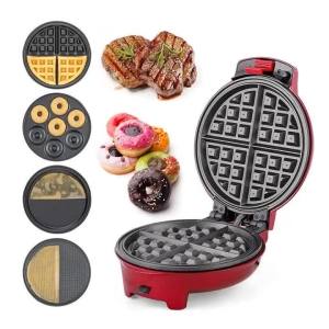 4 In 1Waffle Cake Machine Egg Roll Machine Donut Changeable Non-Stick Plates Waffle Pops