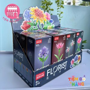 Set Đồ Chơi Lắp Ráp 12 Hộp Hoa Màu Pha Lê Mini Trang Trí Đẹp