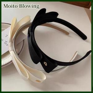 Moito French Vintage Bowknot Hair Band Solid Color Bow Hairband For Girls Minimalist Fashion Head Hoop Hair Accessories