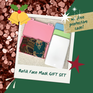GIFT SET Indonesian Batik Face Mask With Free Protective Case