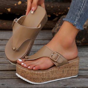 [Free Shipping] 2026 Summer New WomenS Shoes Large Size Wedge Heel WomenS Buckle Sandals In Stock