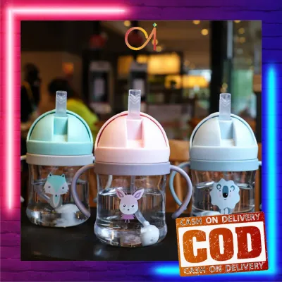 AI-C759 Botol Minum Karakter Anti Tumpah BPA FreBotol Minum Anak Sedotan 250ML Gelas Minum Bayi Training Cup Baby