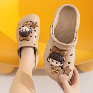 Free Shipping EVA New WomenS Thick-Soled Cute Clogs Summer Outdoor Wear Closed-Toe Height-Increasing Beach Non-Slip Slippers