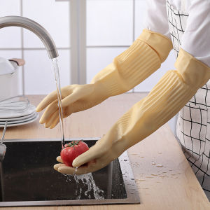 Rubber Dishwashing Gloves for Washing Long Household Cleaning Durable Gloves Kitchen Dishwashing and Vegetable Gloves
