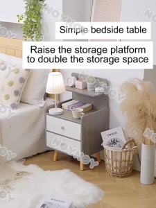 Wooden Bedside Cabinet With Drawer Storage Cabinet Side Table Storage Cabinet