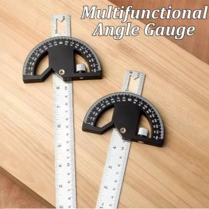 FAPKYL 180 ° Máy Đo Góc Tấm góc có thể điều chỉnh 8/12 inch Thước đo góc thước đo góc Thước đo góc chế biến gỗ Thép không gỉ Dụng cụ đo đa góc THỢ MỘC