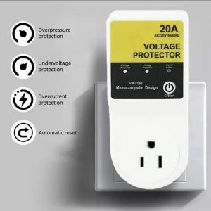 Digital display Power on Delay 3500w Automatic Voltage Switcher Surge Protector Home Appliances Protects Outlets for Computer refrigerator TV freezer air conditioner self-resetting over/under voltage delay voltage protector