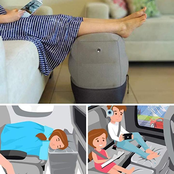 Inflatable Travel Foot Pad Car Bus Office Footrest Height Adjustable ...