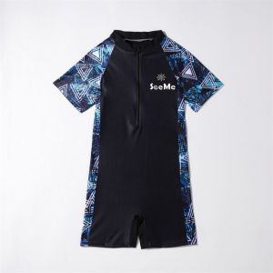 Rashguard Set for Kids Boys 3-11 Years Old New Cute Printed Design 3in1 Long Sleeve Tops + Short & Cap Swimwear Set for Kids