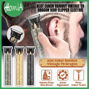 Alat Cukur Rambut Vintage T9 Motif Naga Dragon Hair Clipper Electric Pemangkas Portable - HOMIA