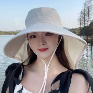 Topi Visor Dengan Cadar Masker Penutup Muka / Topi Pantai Wanita Fashion Summer Hat Terbaru