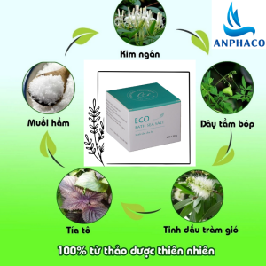 Muối tắm bé eco sinh dược 200gr hỗ trợ Diệt khuẩn làm dịu các nốt muối đốt côn trùng cắn rất tốt cho các chứng rôm sẩy mẩn ngứa dị ứng