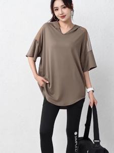 2026 Hot Sale [ Shipped from China ] Yoga fitness outfit for women short-sleeved for sports running gym plus size mm Flattering and slimming loose fit B3