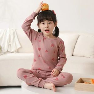 Girls Pajamas Sets 2 to 3 4 5 6 7 8 9 10 11 12 13 14 Years Cotton 100 Toddler Kids Pijamas Long Sleeve Cute Pyjama Pink Cat Pjs2026