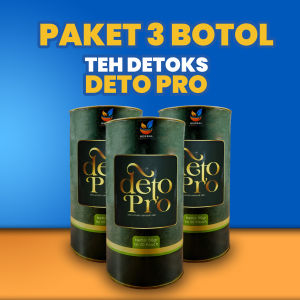 PAKET SUPER HEMAT 3 BOTOL | Teh Detoks DETO PRO by Herbal Panas Dingin | Teh Detoks | Isi 60 Kantong