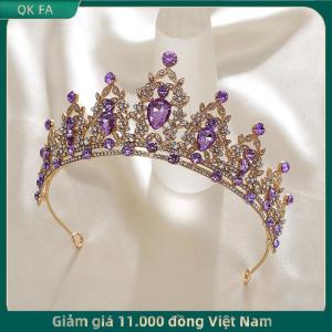 QK FA ✨ Sang Trọng Thanh Lịch Pha Lê Công Chúa Vương Miện Tóc Phụ Kiện Vương Miện Cho Phụ Nữ Đảng Rhinestone Wedding Bridal Vương Miện Mới Đầu Đồ Trang Sức
