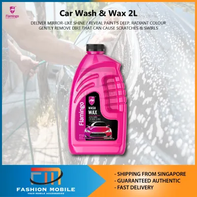 Flamingo Car Shampoo Wash and Wax 1L 2L Pack Sparkling Clean Shine Protect Car Wash and Wax Ultra Shine Prostaff Wheel Cleaner S-27 Microfiber Glove Polish & Cleaning Car Care Wash